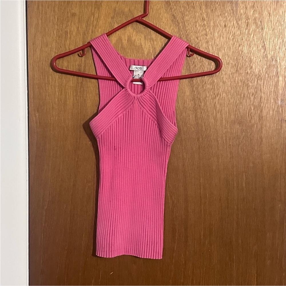 rave Pink Ribbed vintage 90s sleeveless Women's Top